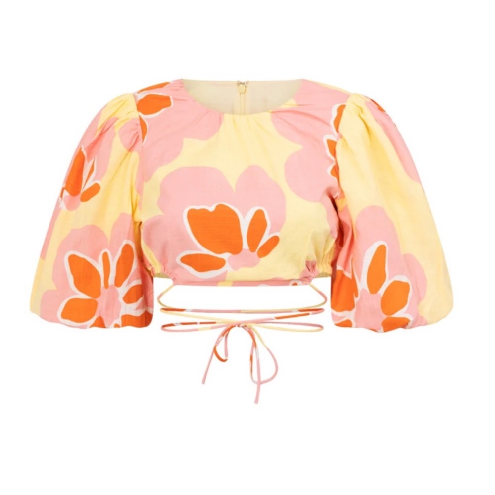 Floral Pink and Yellow Women's Skirt Set - Picture 2 of 4